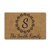 Family Name Personalized Doormat Rubber Wreath Letter Monogram Door Mat Non-Slip Entryway Rug Floor Foot Mats Home Decor