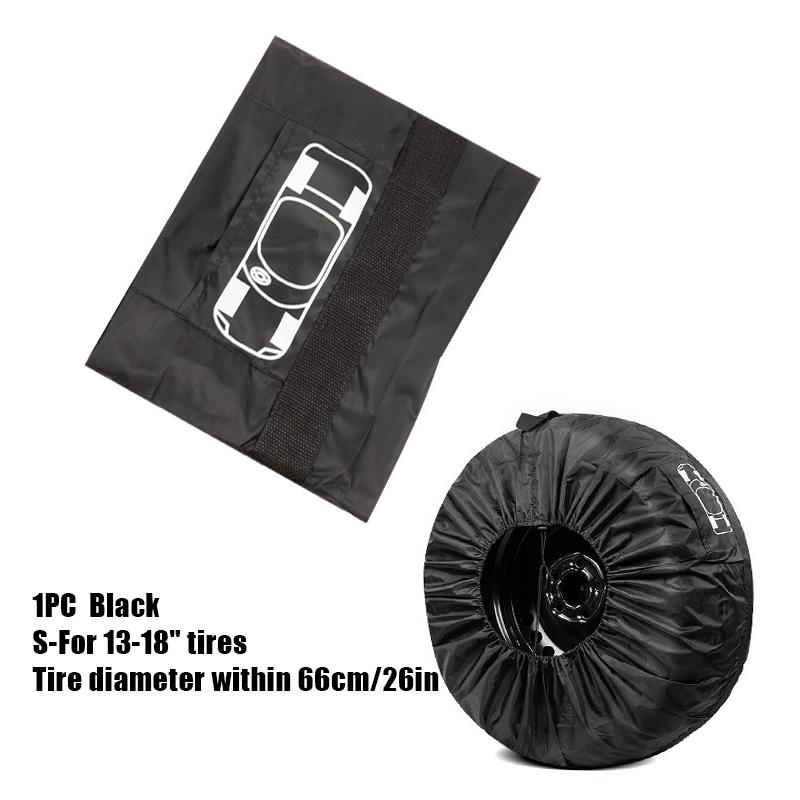 4Pcs Universal Car Spare Tire Cover Polyester Waterproof Durable Tire Storage Bags Vehicle Wheel Protector Tyre Accessories