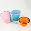 Yousheng Silicone Foldable Water Cup with Lanyard Wide-Mouth Design Leak-Proof Portable Water Bottle with Transparent Cap