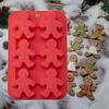 Christmas Gingerbread Man Mold Silicone Cake Mold Six Link Silicone Baking Mold Jelly Chocolate Wax Bottle Sugar Mold