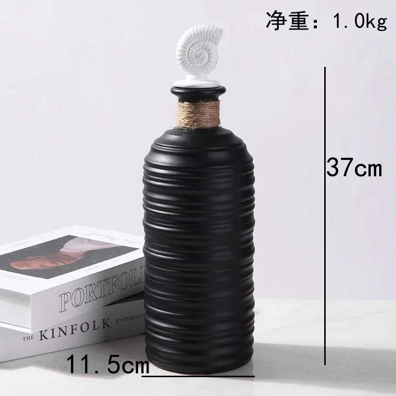 High-end Vertical Pattern Ceramic Storage Jar Art Flower Arrangement Candy Tea Pot Dining Table Vase Home Decor