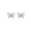 Silver needle gradual change blue butterfly stud earrings women's small exquisite high-end earrings light luxury temperament earrings