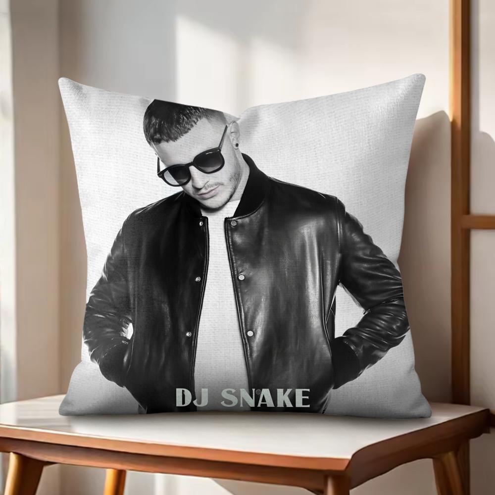 Cool DJ SSnake Cushion Cover Natural Linen Organic Fabric DoubleSided Printing Couch Pillow Covers Home Decor