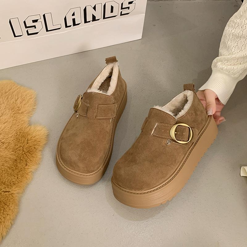 

Women s Large Size Thick Sole Soft Sole Winter Warm Fur Snow Boots Padded Lined Ankle Boots Anti-slip Hiking Sports Cotton Boots 35 хаки