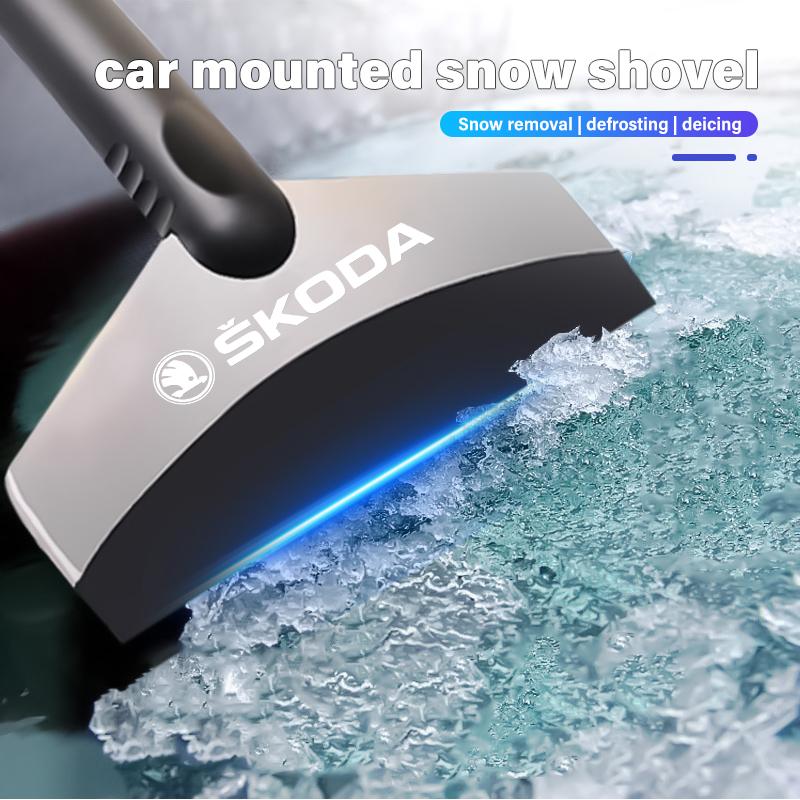 PBMN1 Car Snow Brush Cleaning Shovel Glass Ice Scrapers Tool Accessories For Skoda Kodiaq Octavia 2 3 Rapid Karoq Fabia Kamiq Superb