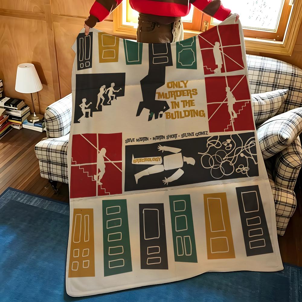 Drama O-Only Murders In the B-Building Throw Flannel Cozy Print Blanket, Portable, Durable Machine Washable Cute Cool