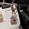 Unique Fun Keychain Gift For Girls Pure Handmade DIY Inlay Full Of Rhinestone Cute Bear Car Keychain Pendants And Bag Ornaments