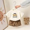 Children's Clothing Summer Set Printed T-Shirt and Shorts 2-Piece Set for Girls and Boys Casual Wear