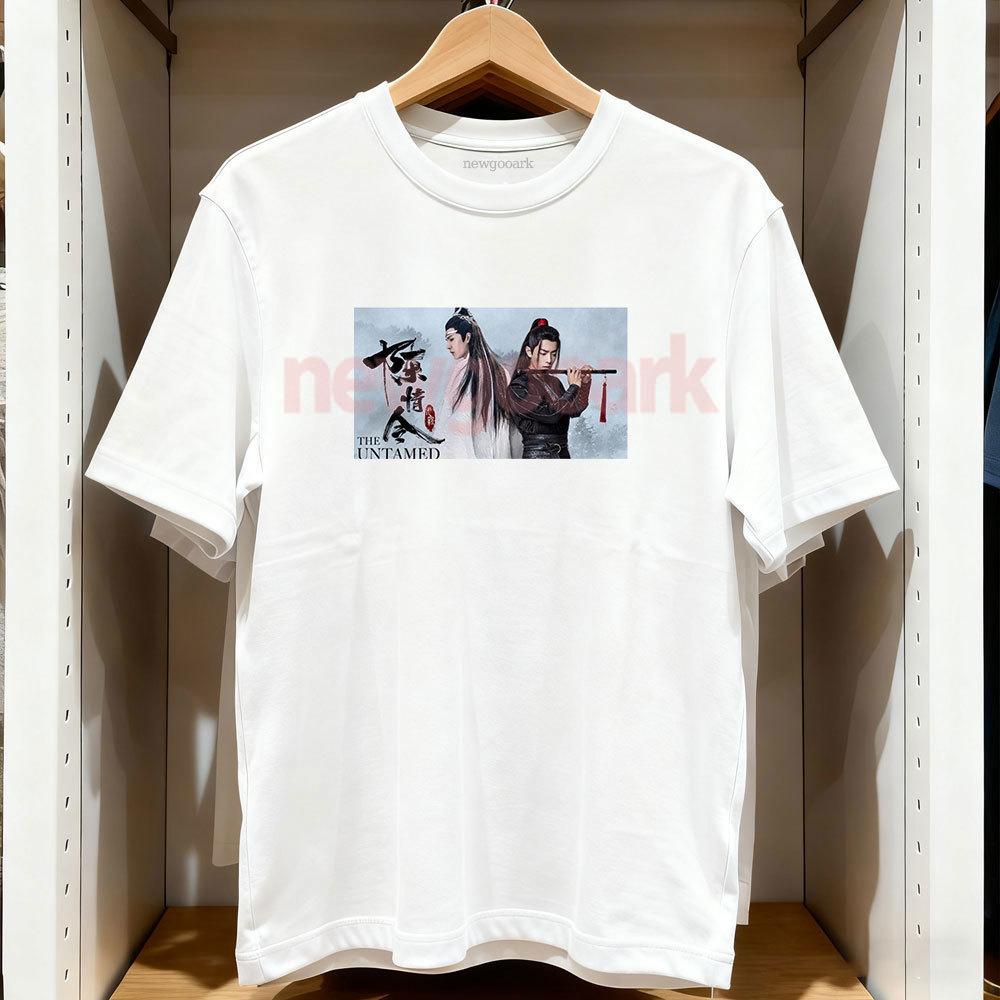 The Untamed Mo Dao Zu Shi Wei Wuxian Lan Zhan Cotton Printed T Shirt Unisex Adult Casual Streetwear Couple Tops Tee Short Sleev