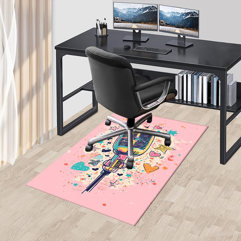 

Office Carpet Chair Mat: Colorful Microphone Design, Perfect for Home Decor and Gift Ideas Suitable for Bedrooms, Living Rooms, and Various Rooms 60cm by 90cm