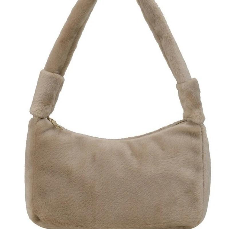 

Повседневная маленькая сумка-тоут для женщин Стильные плюшевые кошельки и сумки Дизайнерские сумки для женщин Сумки через плечо one size хаки