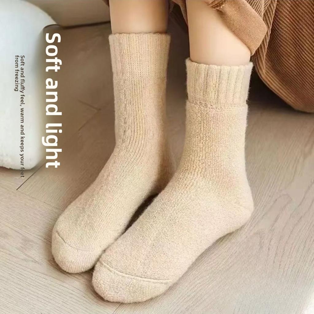 1-10Pairs Winter Plush Socks Women Thick Mid Calf Heating Thermal Long Socks Fall Cold Weather Maternity Postpartum Warm Sock