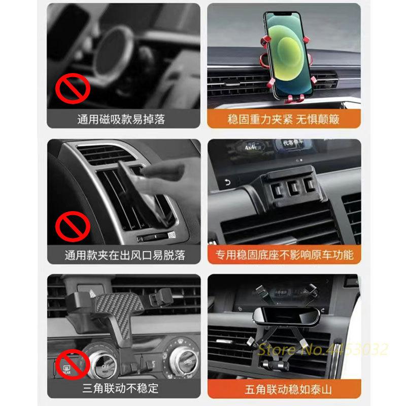 1 Set Car Phone Holder Mounts For Volvo XC90 2015-2023 Gravity Bracket GPS Support With A Base Accessories