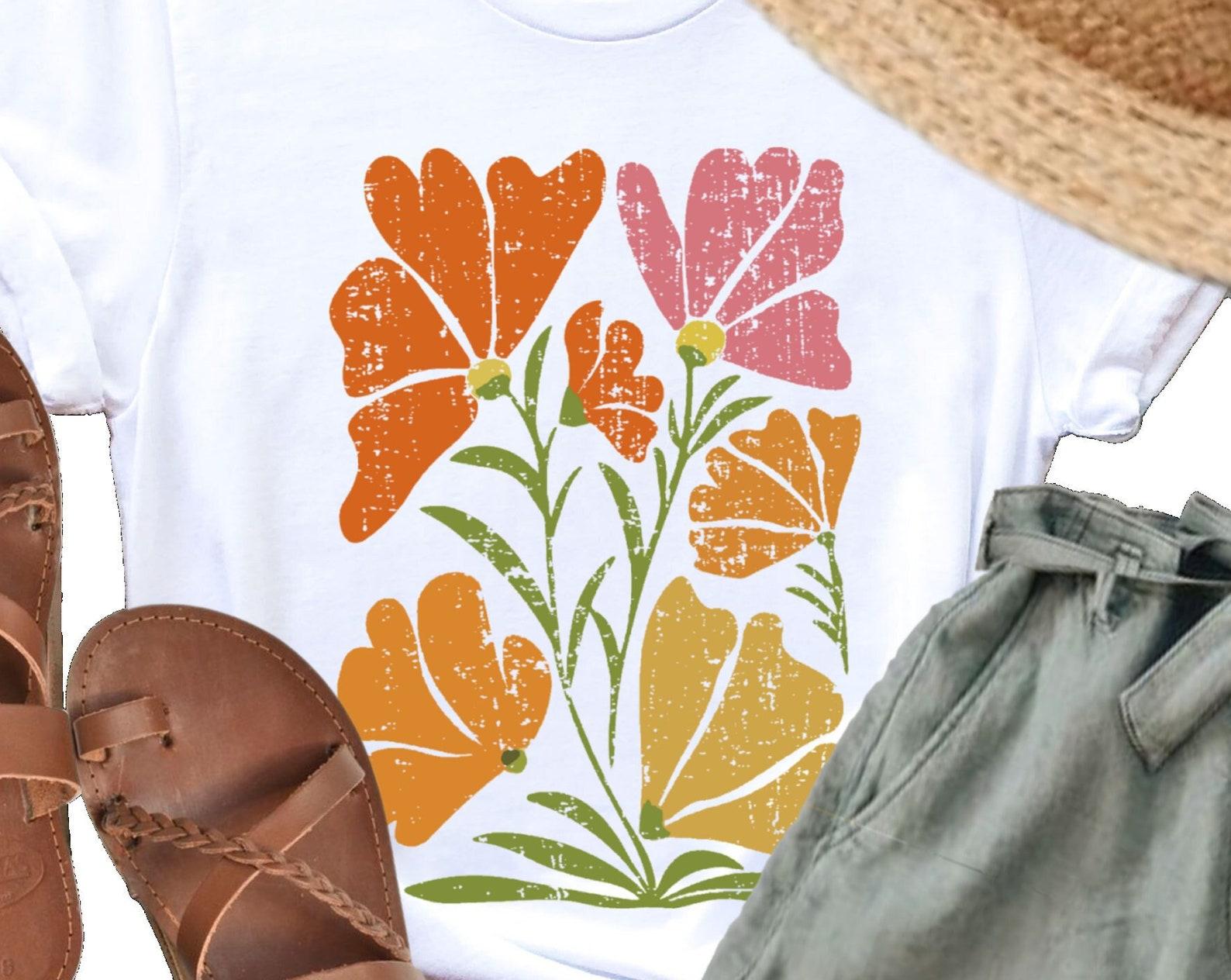 Le Poppy Matisse T-Shirt: Botanical Floral Tee Gift S-4XL 3XL