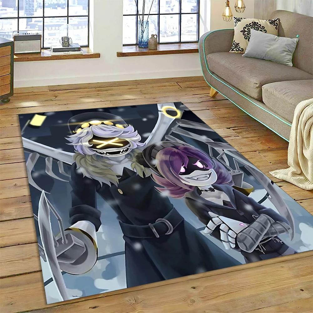 27 Stil Neue Mord-Drohnen Uzi Cartoon Roboter Teppich für Wohnzimmer Schlafzimmer Heimdekoration, Bodenteppich Rutschfest Sofa Fußmatte Kinder