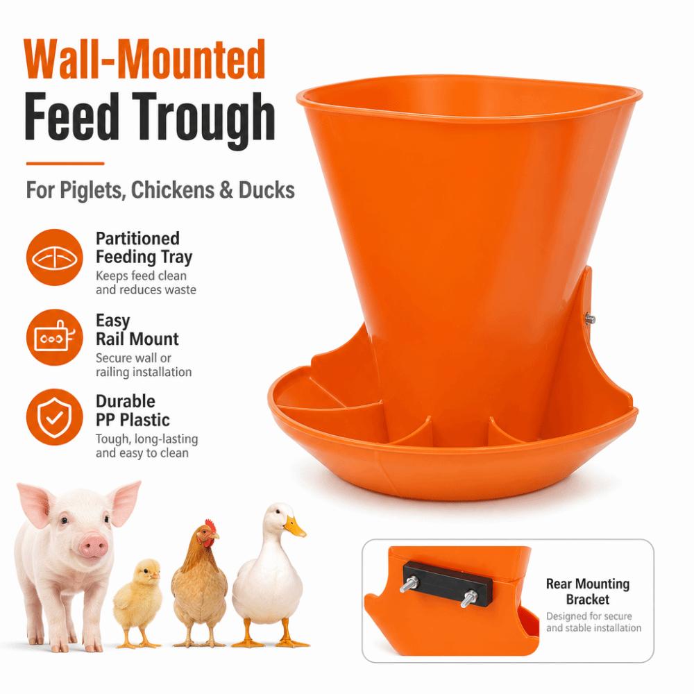 Plastic Piglet Feeding Trough Wall-mounted Automatic Pig Chute  Piglet Breeding