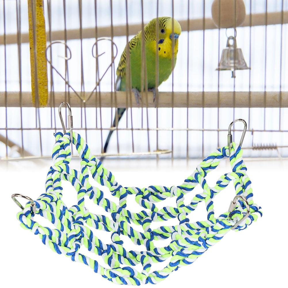 Small Pet Hammock Woven Rope Mesh Climbing Net for Parrot Squirrels Sugar Glider