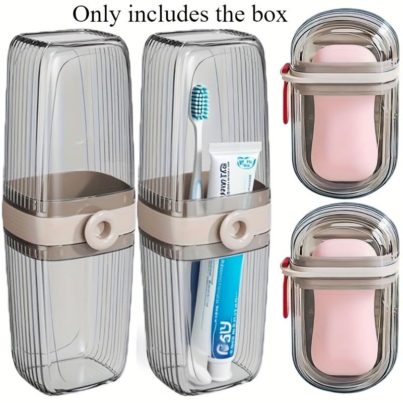 Set de Almacenamiento de Viaje de 4 Piezas, Jabonera Portátil y Estuche para Cepillo de Dientes con Drenaje, Ideal para Dormitorio, Gimnasio y Baño