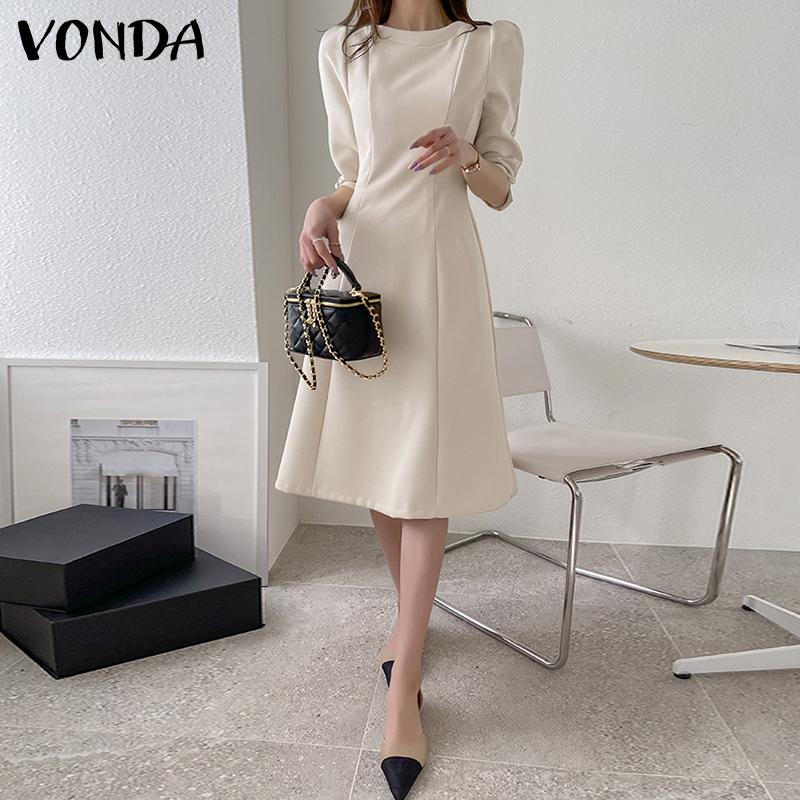 

VONDA женское платье миди с короткими рукавами и талией