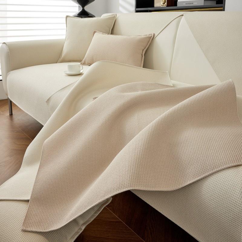 Waterproof Simple Solid Color Sofa Seat Cushion Household Non-Slip Living Room Pillow Cover Washable Removable Protector Items