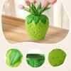Strawberry Decorative Container with Green Leaves Planter for Wedding Centerpiece