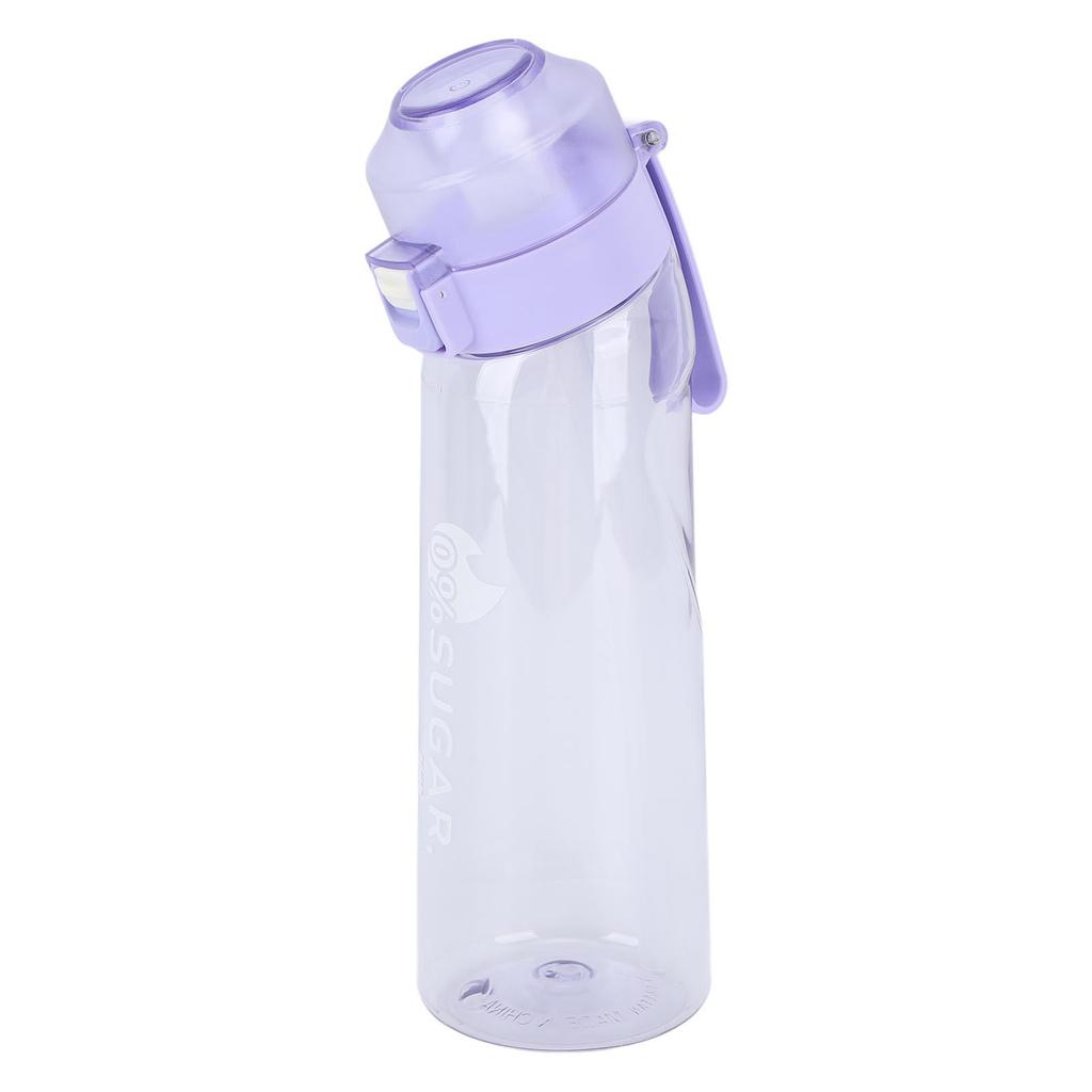Fragrance Water Bottle 650ml Pop Up Cover Transparent Portable Outdoor Sports Scent Water Cup with Straw Purple