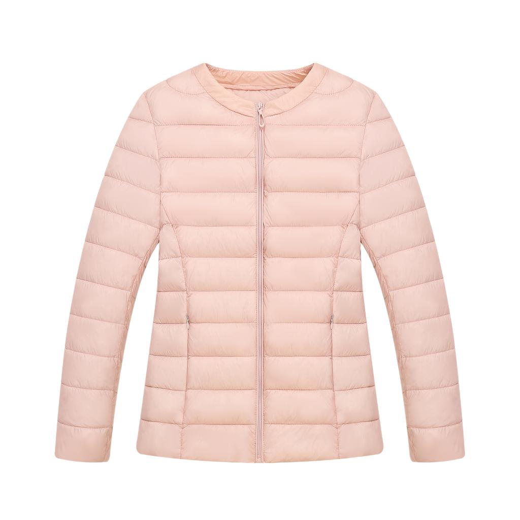 New Autumn and Winter Round Neck Light Women's Cotton-padded Jacket with Korean Version of Large Size Collarless Short Cotton-padded Jacket Coat.