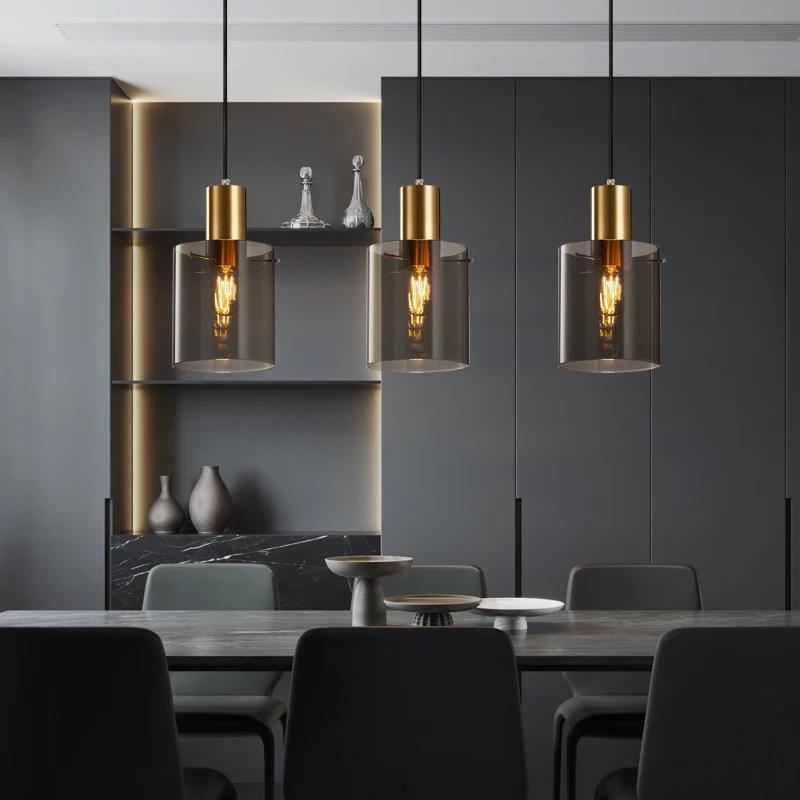Modern LED Glass Pendant Light Foyer Dining Bedroom pendant lighting Coffee Living Room Restaurant Hotel Indoor Hanging Lamp