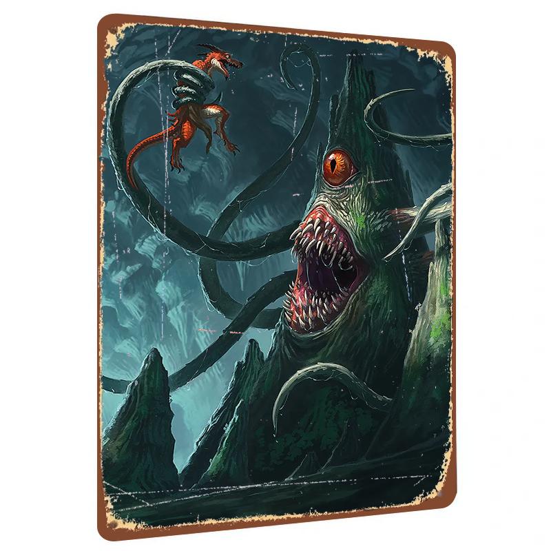 

Fantasy Monster Metal Wall Art Creative Home Decor Iron Painting Gift 20x30cm（7.8x11.8inch）