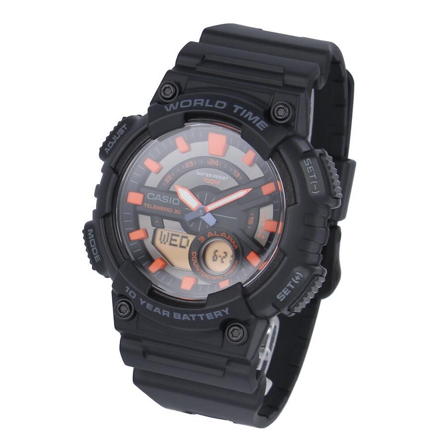 CASIO Quartz AEQ-110W-1A2 Standard Casual Sporty World Time Calendar Black Wrist Watch For Men