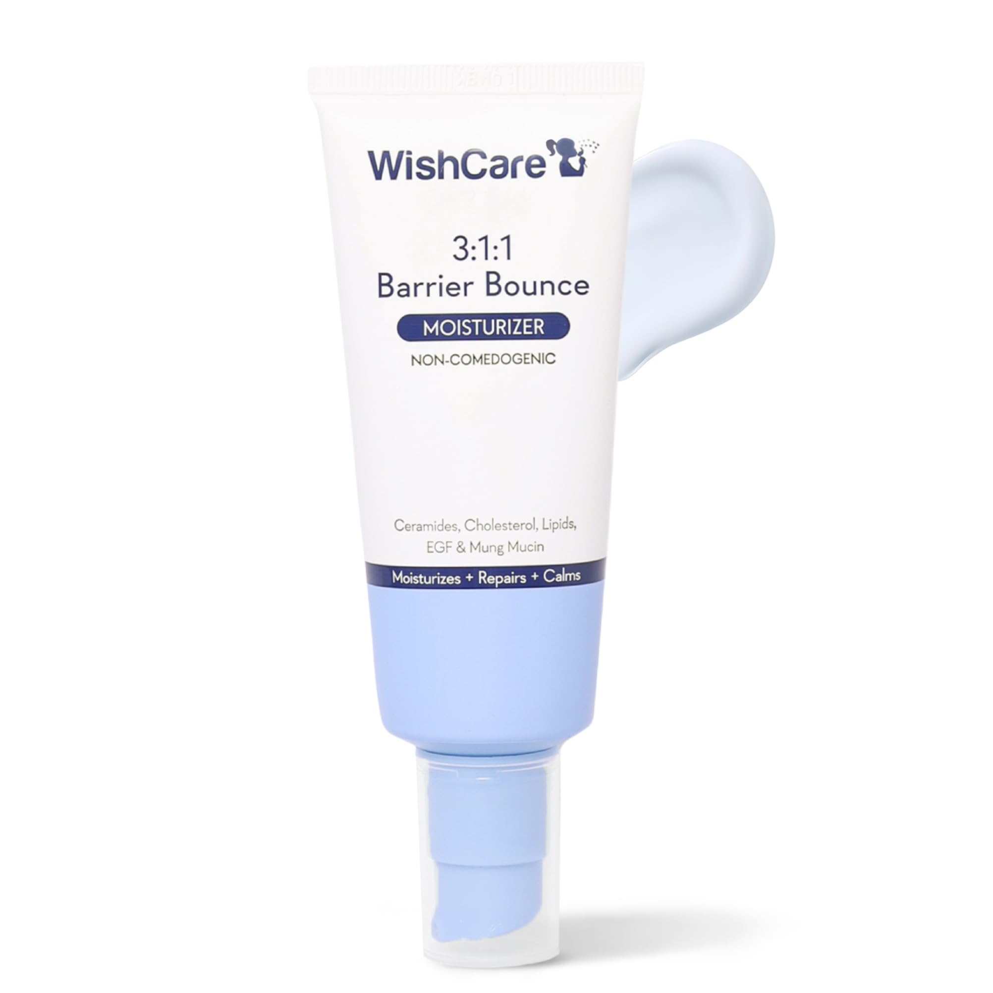 WishCare 3:1:1 Увлажняющий крем-барьер Bounce для лица | Увлажняющий крем для восстановления барьера с керамидами, EGF и муцином мунг | Восстанавливает кожный барьер, успокаивает