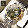 BINBOND Luxury Men's Quartz Watches Stainless Steel Date Chronograph Men Wristwatch Waterproof Luminous Fashion Man Watch