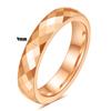 European American Ins New Tungsten Steel 4MM 6MM Faceted Polygon Rhombus Couple Rings