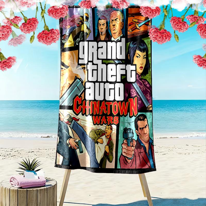 Urban Chaos Crime beach towel beach Outdoor camping swim Absorbent bath towel Outdoor pool towel Outdoor picnic beach mat beach printing Comfort