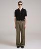 Sin And Lee Nocturnal Wide Pleated Wool Slacks Khaki