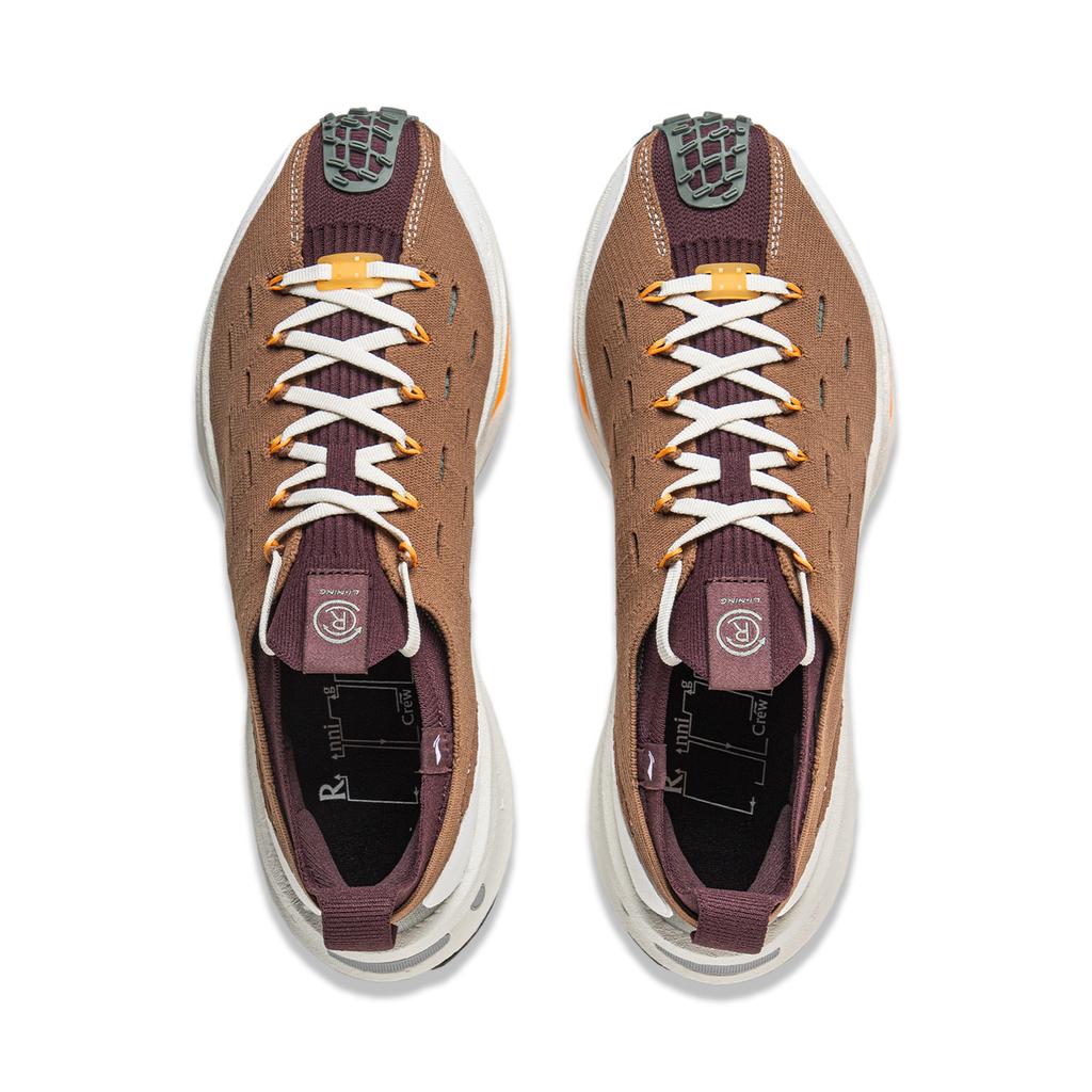 Li Ning Bequeme Vielseitige Stoßdämpfende Abriebfeste Low-Top Laufschuhe Unisex Laufschuhe Braun AZGU001-3