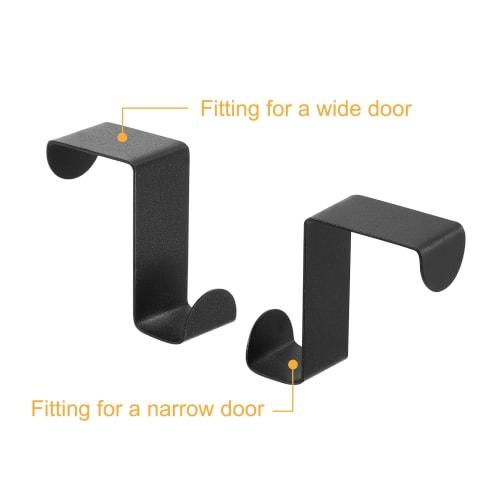 uxcell Door Hooks, Set of 2 - Stainless Steel Door Hanger Hooks, S-Shaped Hooks for Clothes, Hats, and Towels (Black)
