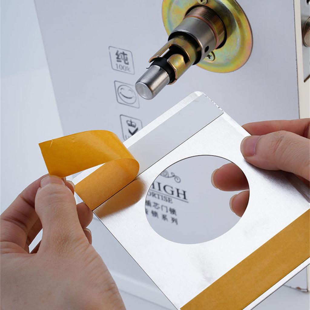Upgrades Door Knob & Deadbolt Reinforcement Plate Door Lock Hole Backing Reinforcer for Enhanced Security & Easy Repair