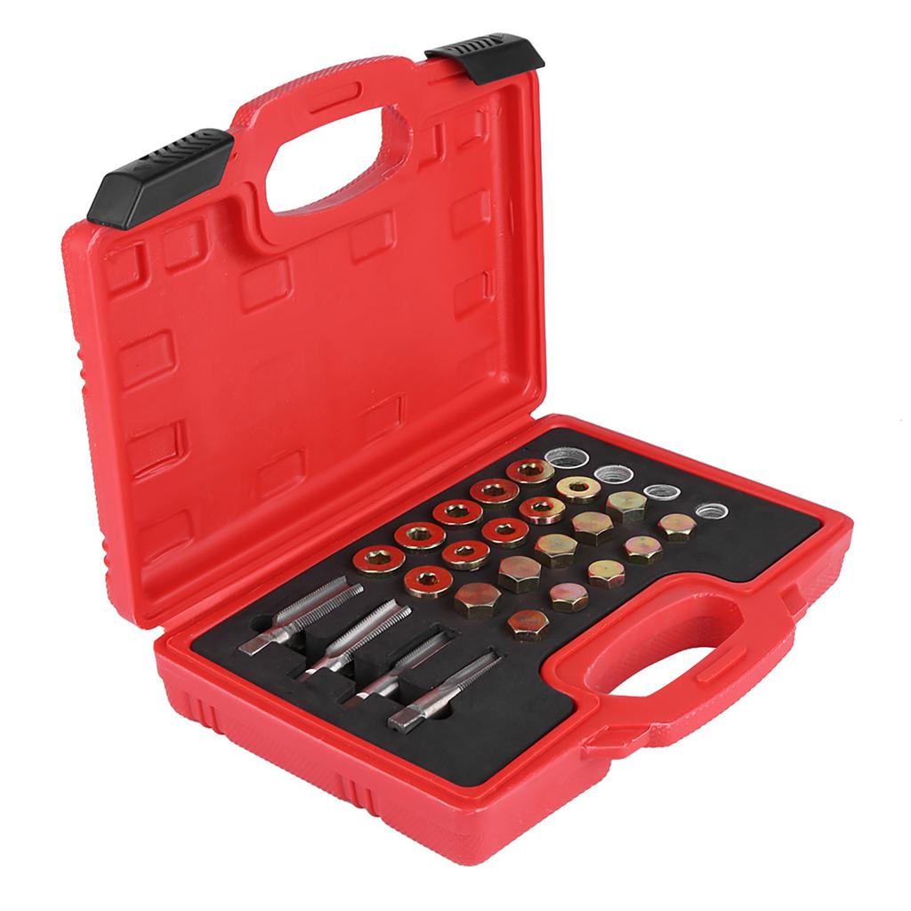 64Pcs Oil Pan Thread Repair Kit Sump Gearbox Drain Plug Tool Set M13 M15 M17 M20