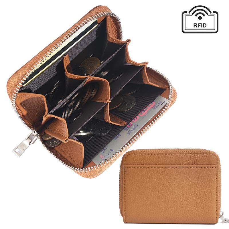 

New Japanese coin change bag, genuine leather small wallet, anti-theft brush zipper, first layer cowhide short wallet female