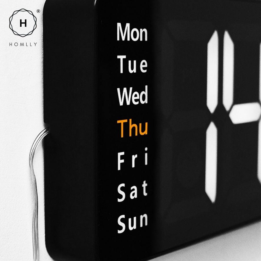 Homlly Large LED Digital Alarm Wall Clock with Timer Temperature Date Remote Controller (39 x 13cm)