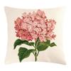 Elegant Print Hydrangea Throw Pillow Cover with Delicate Flower Pattern Linen Pillowcase Mother Day Cushion Case