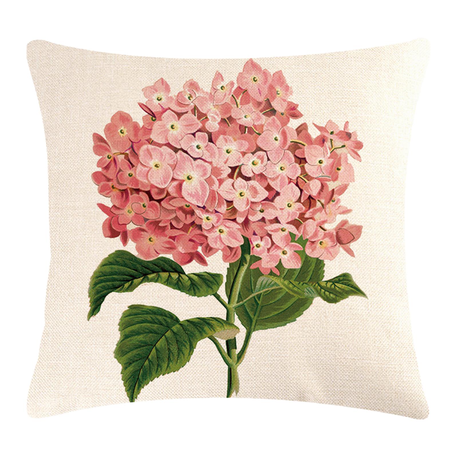 

Наволочка с изображением гортензии, декоративная наволочка для подушки в фермерском стиле, мягкая и удобная наволочка с цветочным принтом 12
