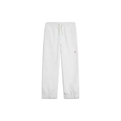 Li Ning Série Wade Kuixing Dandou Cor Sólida Caimento Solto Casual Malha Calças Esportivas Unissex Calças Chuan-Pedra-Cinza AKXT763-2