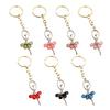2Pcs Ballerina Keychain Pendant Lightweight Metal Rhinestone Keychain Portable Elegant Bag