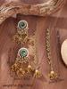 Retro Rhinestone Bohemian Wind Chime Tassel Earrings and Ear Chain Set