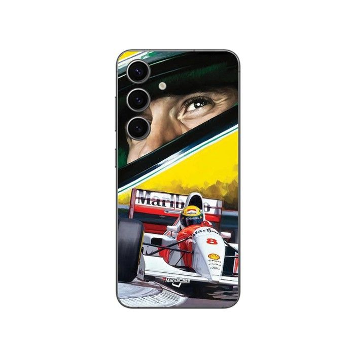 Phone Case - MANIACASE - Samsung Galaxy S25 - Black - TPU Silicone - Ayrton Senna Mclaren