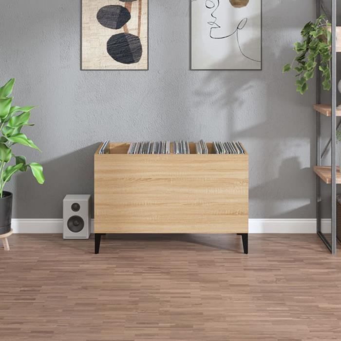 VidaXL Record Cabinet Sonoma Oak 74.5x38x48 Cm Engineered Wood 831968
