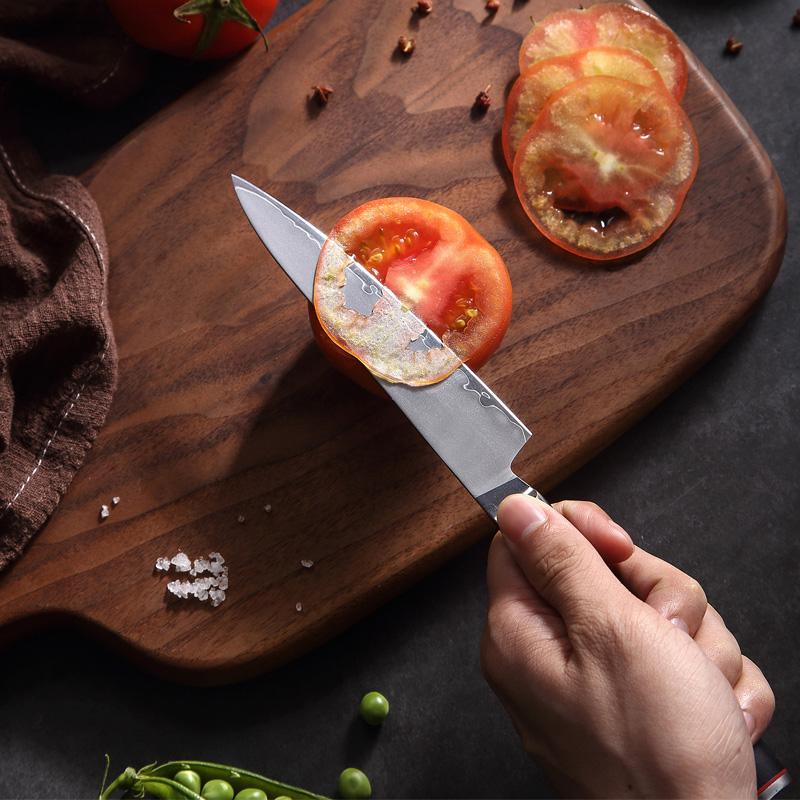 5 Inch Utility Knife 3 Layer Clad Steel Blade Sharp Cleaver Steak Paring Peeling BBQ Kitchen Knives G10 Handle Cooking Tools