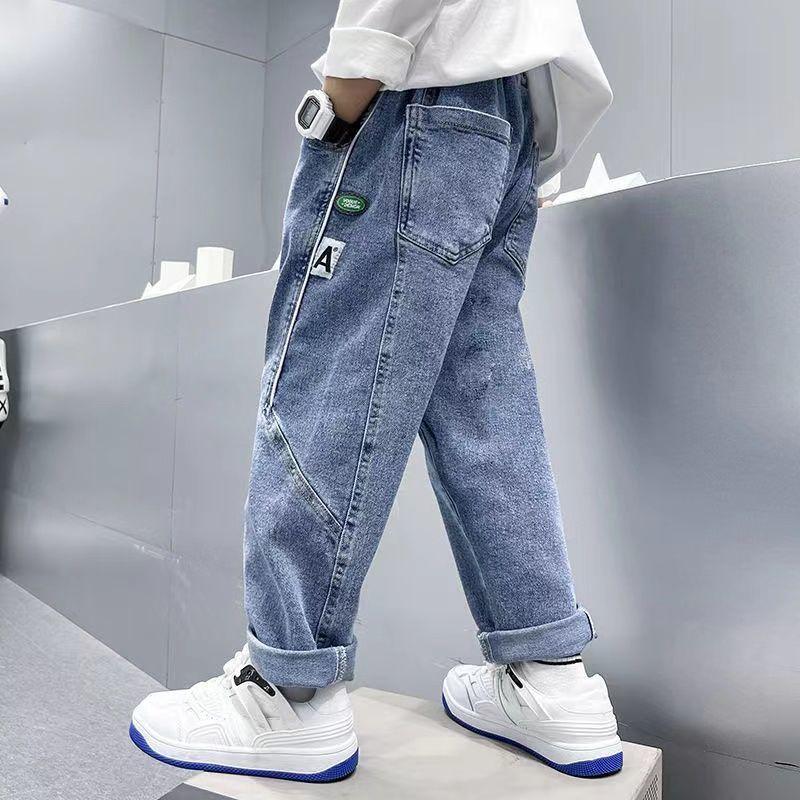 Boys' Jeans Spring and Autumn Pants Children's Loose Casual Handsome Boys' Pants Trendy